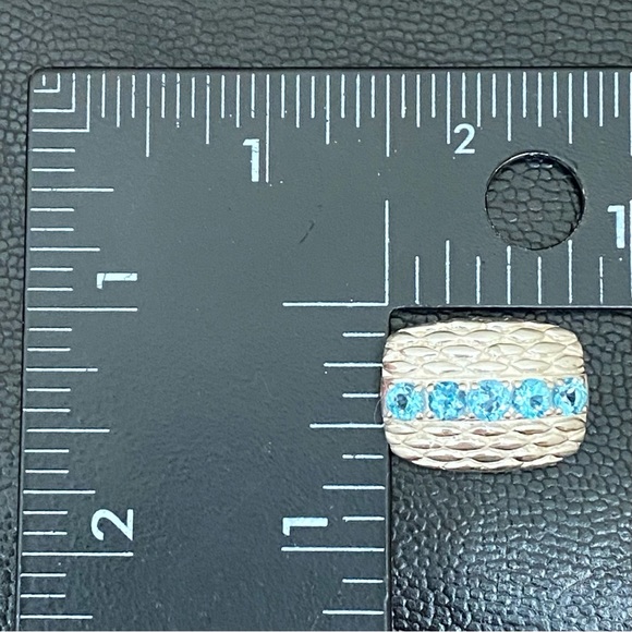 Vintage Sterling Silver 925 Signed Blue Topaz Slider Pendant 4.7g - Picture 9 of 13